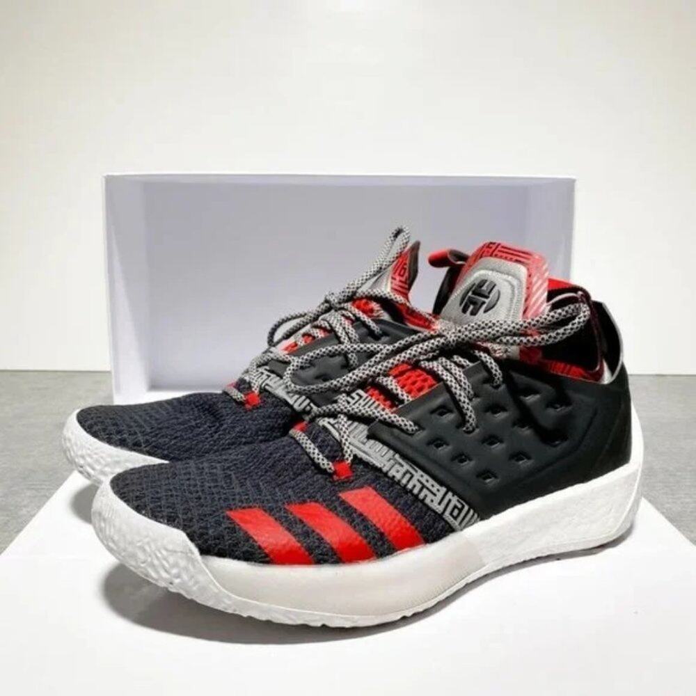 Adidas Harden Vol 2 Grey Red Low Top Sneakers Mens Size 9